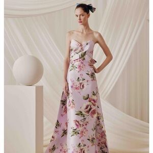 Audrey Brooke Lavender Floral Maxi Dress
